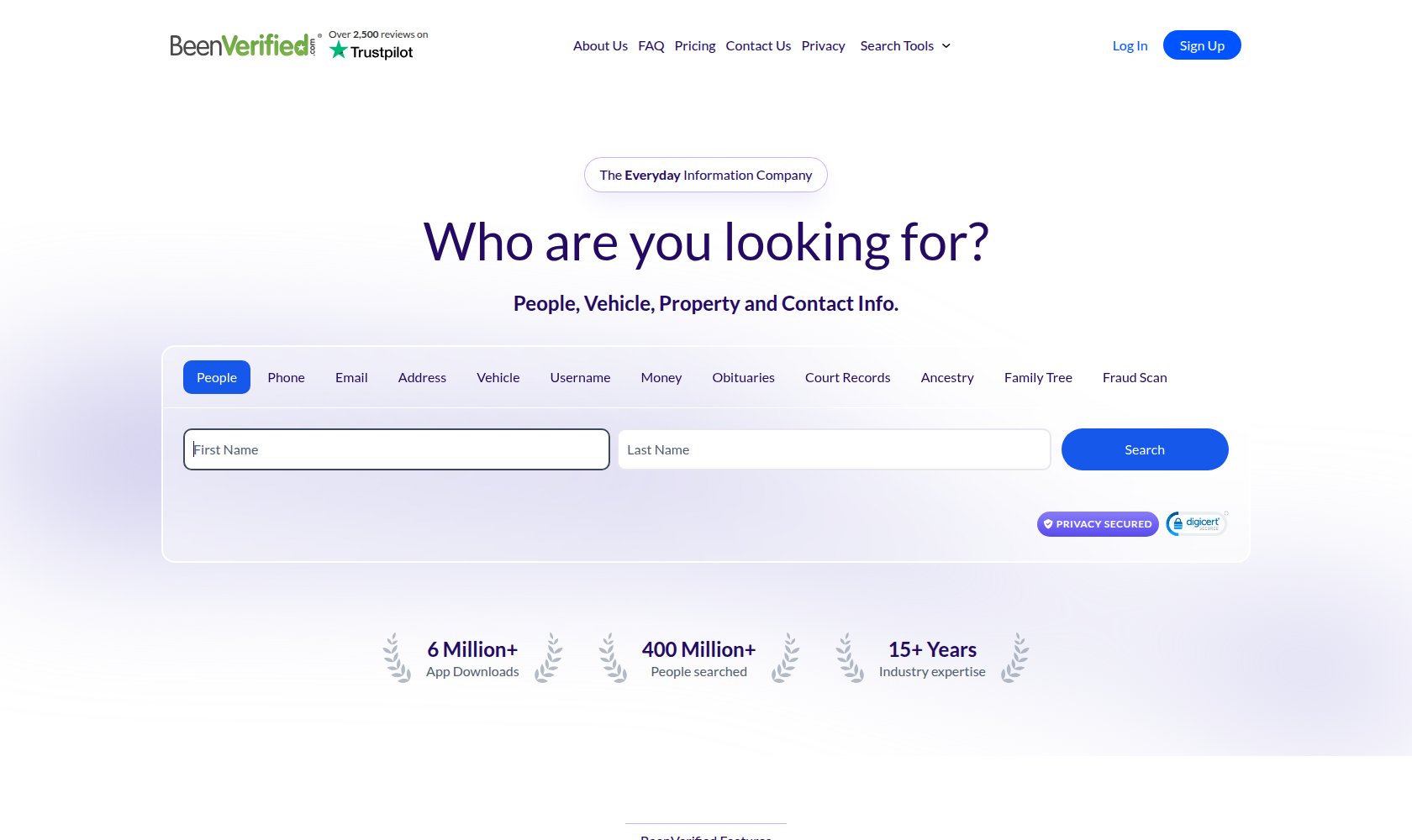 BeenVerified people search screenshot
